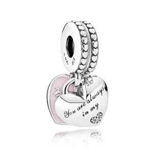 Charm Pandora Corazones Doble Madre E Hija Colgantes Plata S925 Original