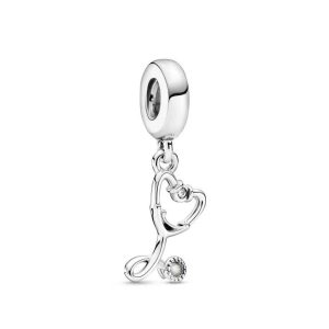 Charm Estetoscopio Médico Médica Fabricado En Plata S925