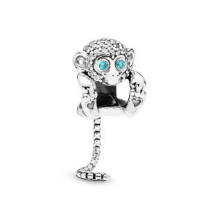 Charm Pandora Mico Mono Hermoso Brillante Plata S925 Original