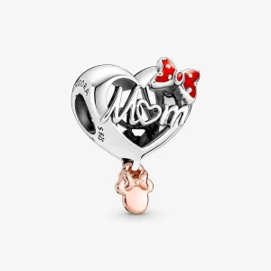 Charm Pandora Minnie Mouse Mamá Madre Corazón Disney Dos Tonos Oro Rosa y Plata