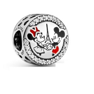 Charm Pandora Minnie y Mickey Mouse Disneyland Paris Plata S925