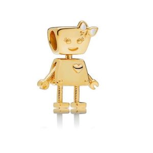 Charm Pandora Shine Robot Bella Oro Dorado Original