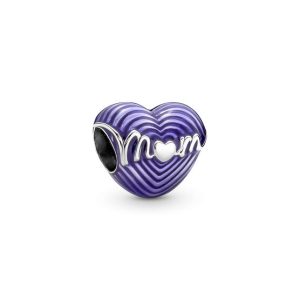 Charm Pandora Mamá Madre Corazón Radiante Lila Amor Plata S925 Original