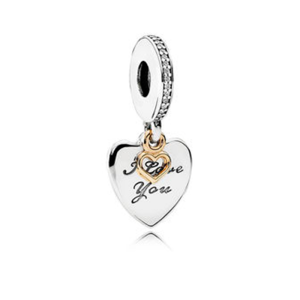 Charm Pandora Para Siempre Juntos Amor Plata Dos Tonos Plata y Oro