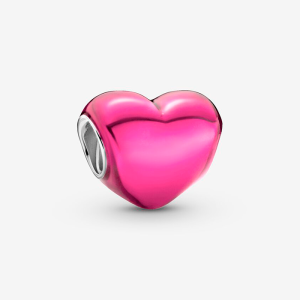 Charm Pandora Corazón Rosa Metálico Original