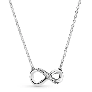 Collar Cadena Pandora Infinito Brillante Circonitas Plata S925 Original