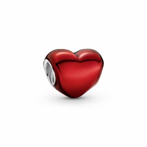 Charm Pandora Corazón Rojo Metálico Original
