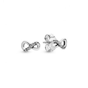 Aretes Pandora Infinito en Plata Con Circonitas Brillantes Original