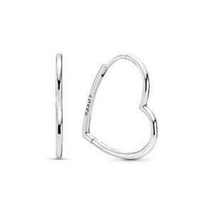 Aretes Pandora Moments Corazones Grandes Para Usar Con Charms En Plata S925