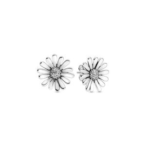 Aretes Pandora Margarita Flor Brillante En Plata S925