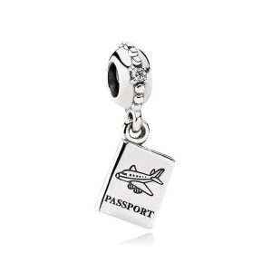 Charm Pandora Pasaporte Avión Viajar Plata S925 Original