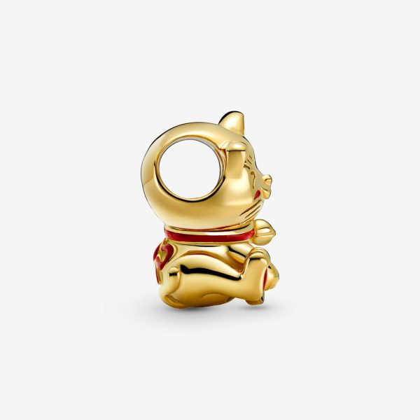 Charm Pandora Shine Gato De La Suerte Fortuna Oro Dorado – Joyería ...