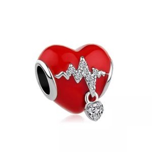 Charm Pandora Corazón Rojo Latidos De Amor Plata S925 Original