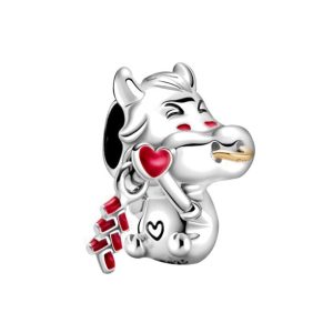 Charm Pandora Buey Adorable Horóscopo Chino Dos Tonos Plata y Oro