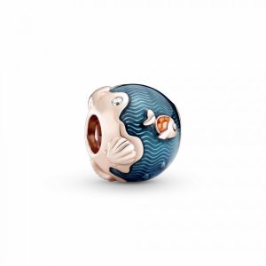 Charm Pandora Rose Mar Olas Y Pez Coral Oro Rosa