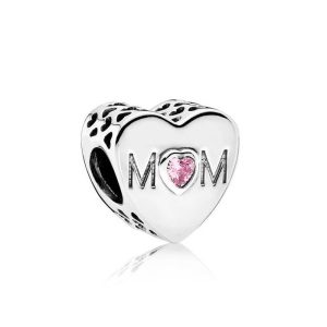 Charm Pandora Mamá Madre Corazón Doble Rosa Plata S925 Original
