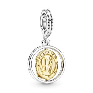 Charm Pandora Harry Potter Plataforma 9 3/4 Dos Tonos Oro Dorado y Plata S925 Original