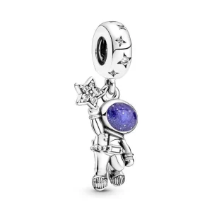 Charm Pandora Astronauta Estrella Galaxia Original Plata S925 Original