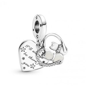 Charm Pandora Gatos Corazones Siempre A Tu Lado Plata S925 Original