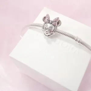 Pulsera Pandora Moments Minnie Mouse Moño Rosa De Disney en Plata S925 Original