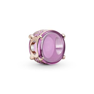 Charm Pandora Rose Cabujón Ovalado Rosa Oro Rosa