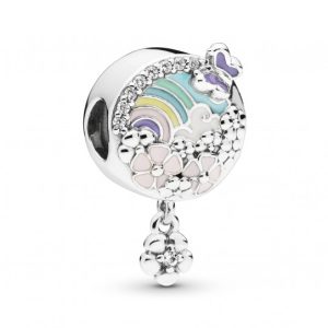 Charm Pandora Flores Colores Arcoíris Mariposa Plata S925 Original
