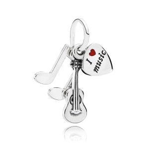 Charm Pandora Amo La Música Guitarra Music Plata S925 Original