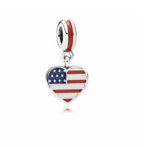 Charm Pandora Usa Estados Unidos Bandera Plata S925 Original