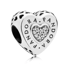 Charm Pandora Corazón Signature Amor Love Te Amo Plata S925 Original