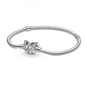 Pulsera Pandora Moments Cierre De Mariposa En Plata S925 Original