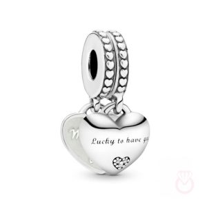 Charm Pandora Nuera Y Suegra Corazón Doble Plata S925 Original