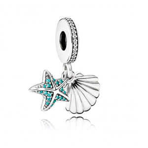 Charm Pandora Estrella De Mar Y Concha Playa Plata S925 Original