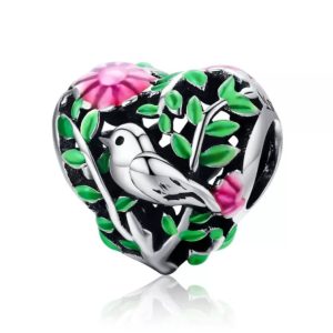 Charm Pandora Pájaro En Nido Naturaleza Plata S925 Original