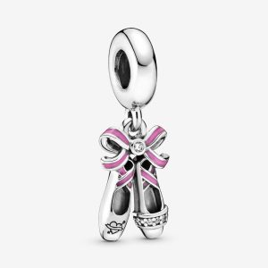 Charm Pandora Zapatos Bailarina Ballet Rosados Original