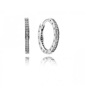 Aretes Pandora Argolla Brillante Circonitas Plata Original