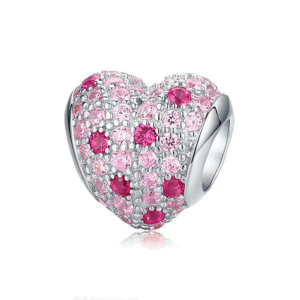 Charm Pandora Corazón Brillante Rosa Estallido de Amor Original