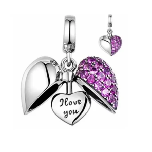 Charm Pandora Corazón Love Amor Empedrado Fabricado En Plata S925