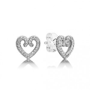 Aretes Pandora Remolinos De Corazón Plata S925 Original