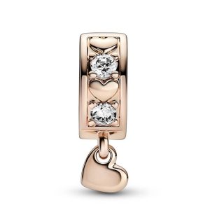 Charm Clip Pandora Rose Corazón Colgante Oro Rosa