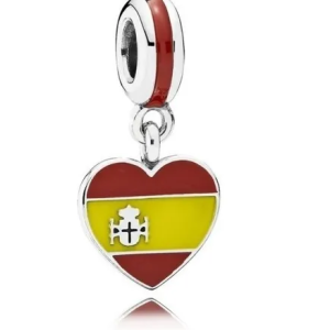 Dije Charm Pandora España Spain Bandera Corazón Plata S925 Original