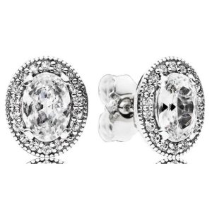 Aretes Pendientes Pandora Halo Brillante Plata S925 Original