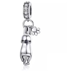 Charm Gato Mascota Gata Kitty Gatito Fabricado En Plata 925