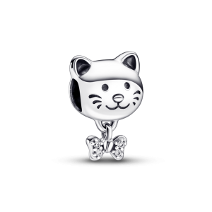 Charm Pandora Gato Mascota Gata Moño Kitty Plata S925 Original