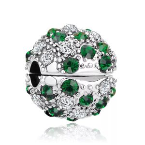 Charm Clip Pandora Verde Pavé Circonitas Plata S925 Original