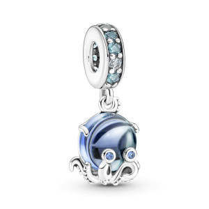 Charm Pandora Pulpo Azul Colgante Océanos Mar Playa Plata S925 Original