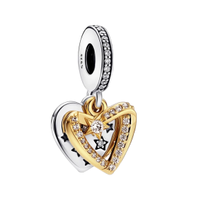 Charm Pandora Eres Mi Galaxia Corazón Dorado Oro Dos Tonos Plata S925 Original