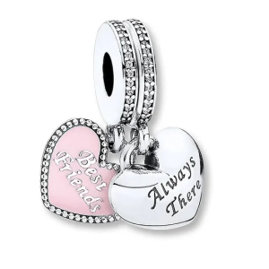 Charm Pandora Corazones Dobles Mejores Amigos Plata S925 Original