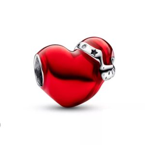 Charm Pandora Corazón Rojo Navideño Navidad Plata S925 Original