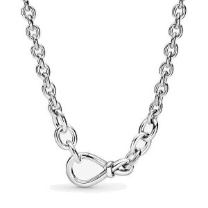 Collar Cadena Pandora Nudo De Infinito Plata S925 Original