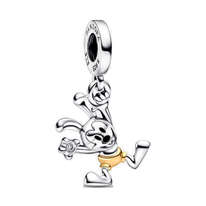Charm Pandora 100 Aniversario Disney Mickey Oswald Oro Dorado Shine